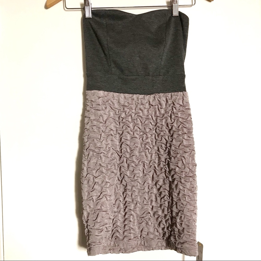 Kaitlyn Tube Pucker Dress, Taupe